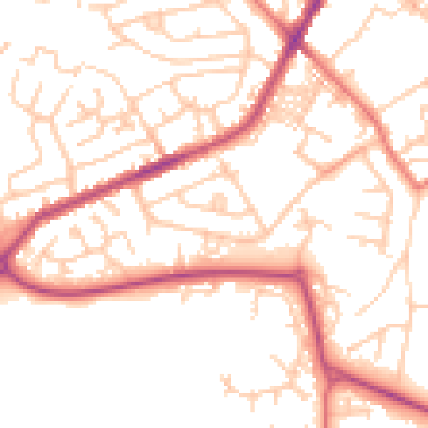 Daytime road noise heatmap for PR7 3PD