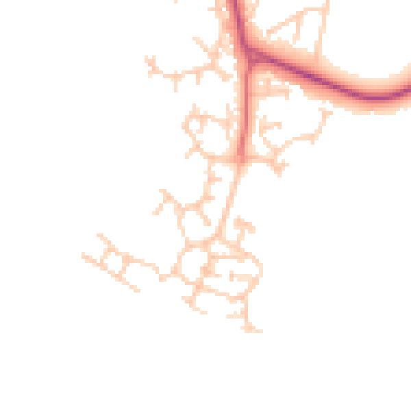 Daytime road noise heatmap for PR7 3QQ