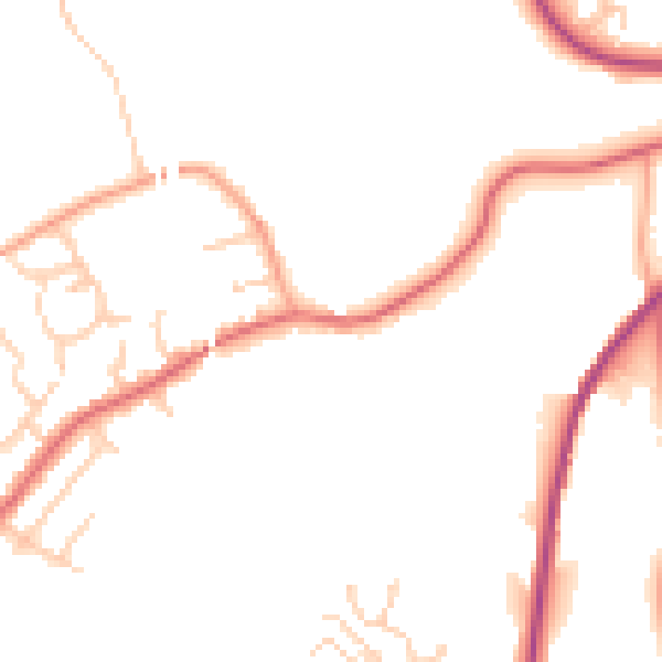 Daytime road noise heatmap for PR7 3QR