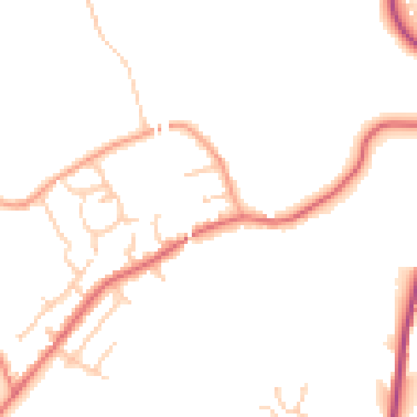 Daytime road noise heatmap for PR7 3RE