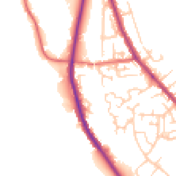 Daytime road noise heatmap for PR7 4AF