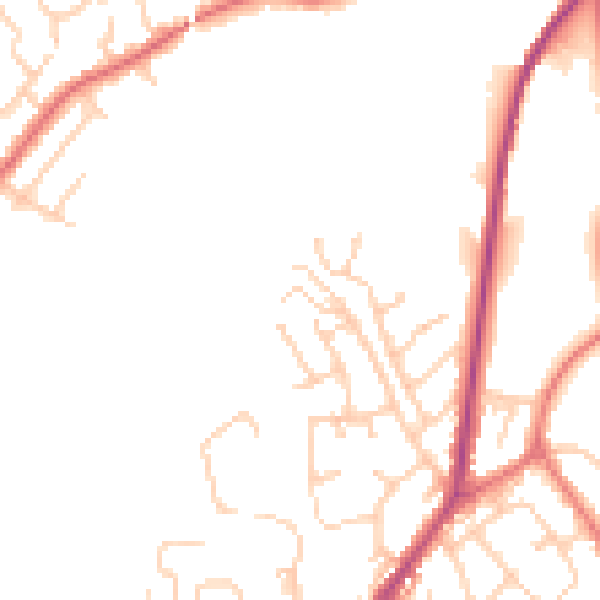 Daytime road noise heatmap for PR7 4AX