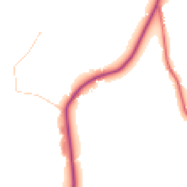 Daytime road noise heatmap for PR7 4DA