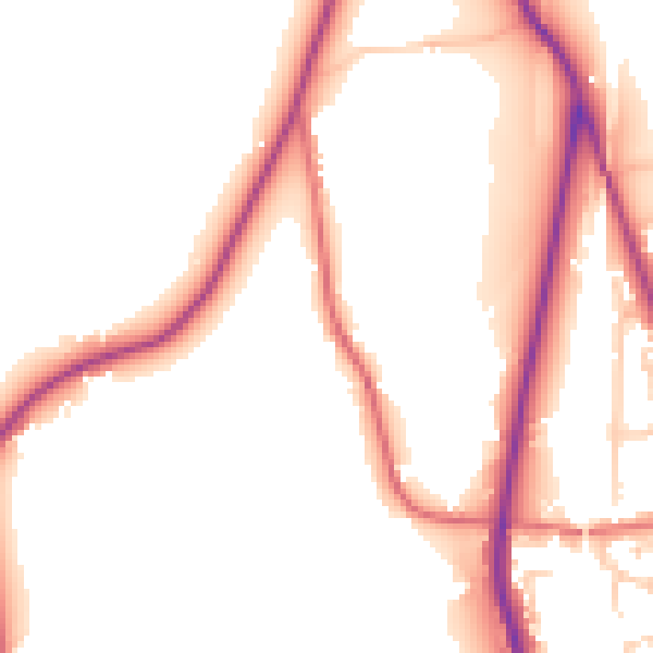 Daytime road noise heatmap for PR7 4DF