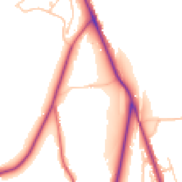 Daytime road noise heatmap for PR7 4DH