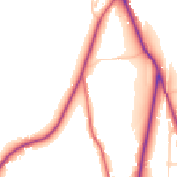 Daytime road noise heatmap for PR7 4DJ