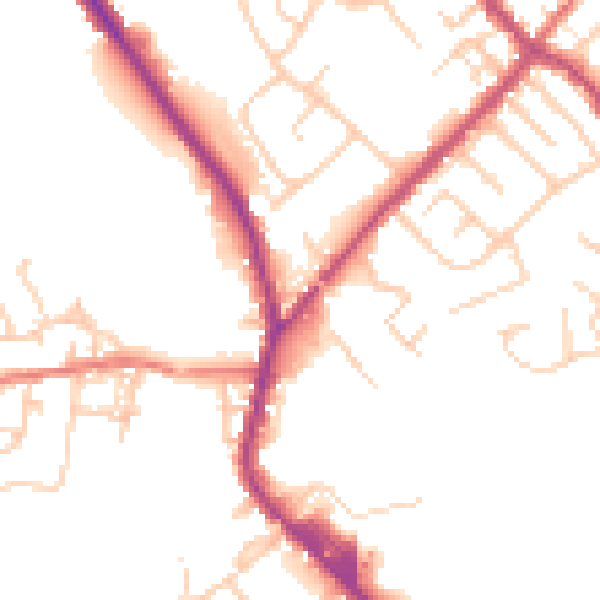 Daytime road noise heatmap for PR7 4EH