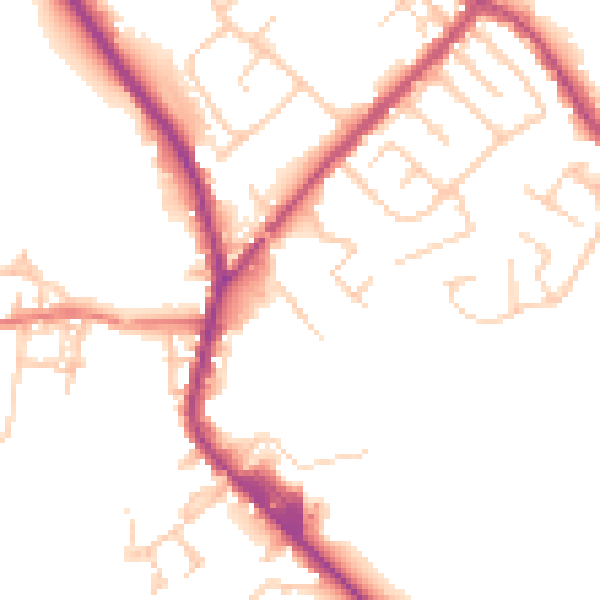 Daytime road noise heatmap for PR7 4HB