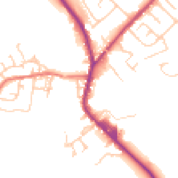 Daytime road noise heatmap for PR7 4HE