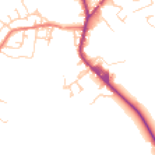 Daytime road noise heatmap for PR7 4HN