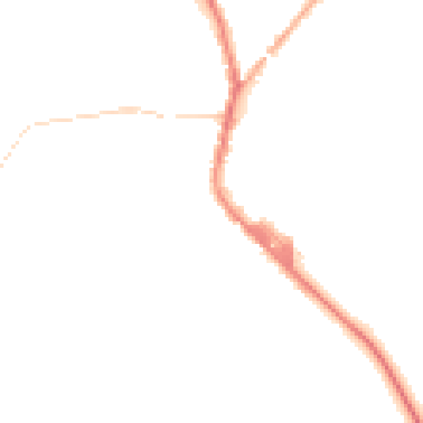 Night-time road noise heatmap for PR7 4HR