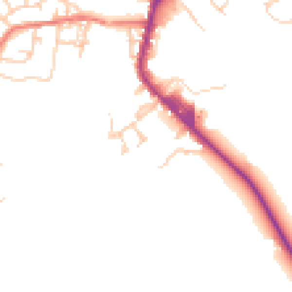 Daytime road noise heatmap for PR7 4HS