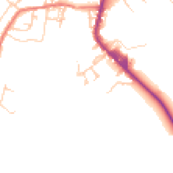 Daytime road noise heatmap for PR7 4HU