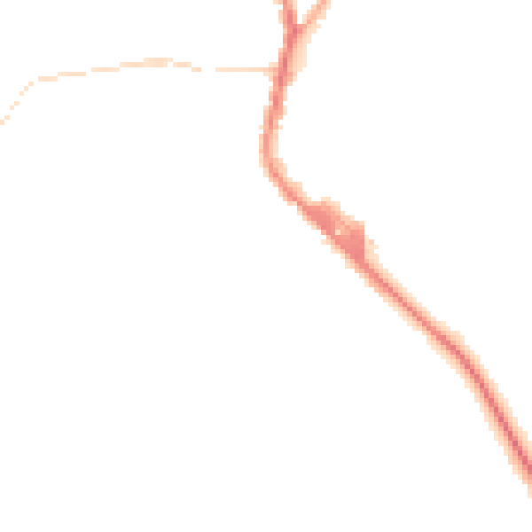 Night-time road noise heatmap for PR7 4HW