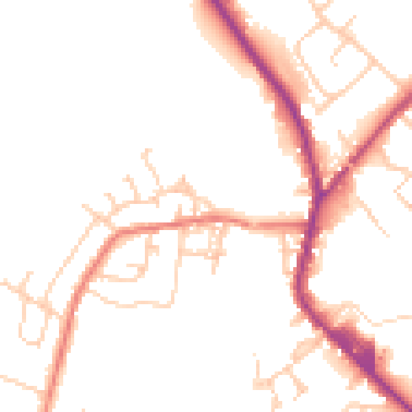 Daytime road noise heatmap for PR7 4JB