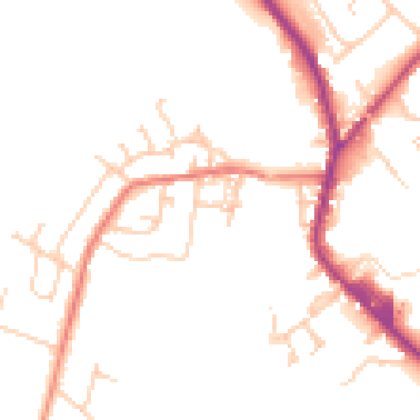 Daytime road noise heatmap for PR7 4JG
