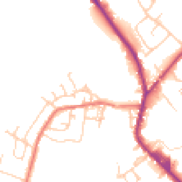 Daytime road noise heatmap for PR7 4JH