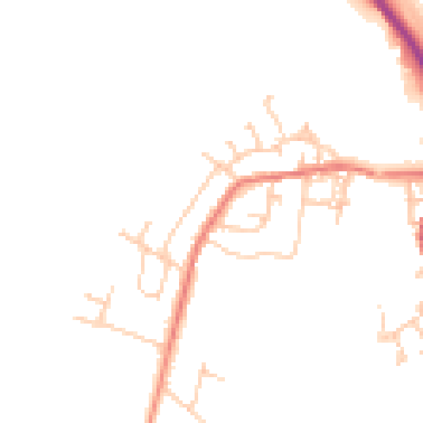 Daytime road noise heatmap for PR7 4JX