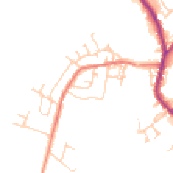 Daytime road noise heatmap for PR7 4JZ