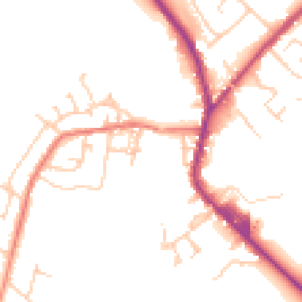 Daytime road noise heatmap for PR7 4LE