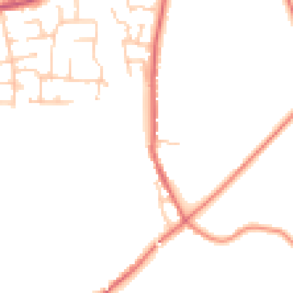 Daytime road noise heatmap for PR7 4LU