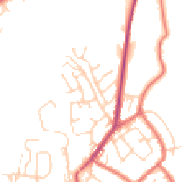 Daytime road noise heatmap for PR7 4NR