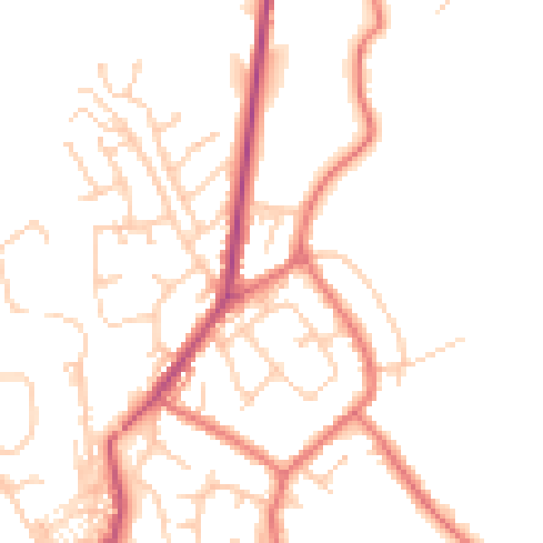 Daytime road noise heatmap for PR7 4NZ