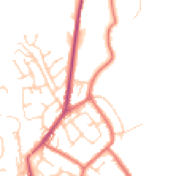 Daytime road noise heatmap for PR7 4PA