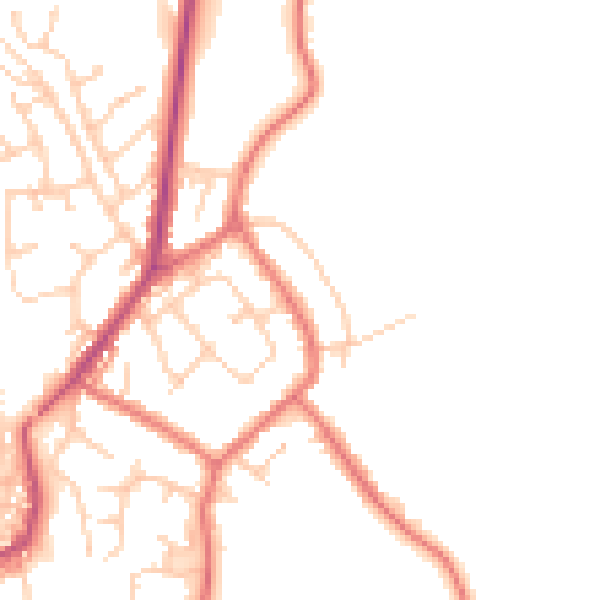 Daytime road noise heatmap for PR7 4PG