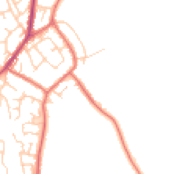 Daytime road noise heatmap for PR7 4PP