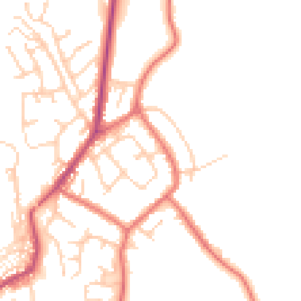 Daytime road noise heatmap for PR7 4PR