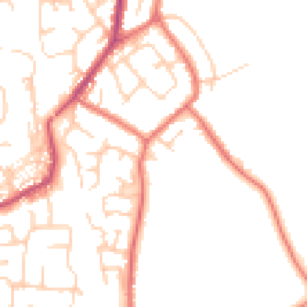 Daytime road noise heatmap for PR7 4QD