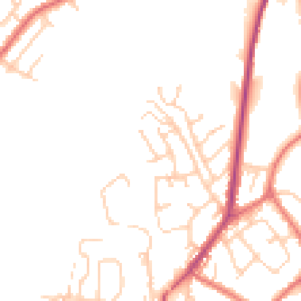 Daytime road noise heatmap for PR7 4QJ