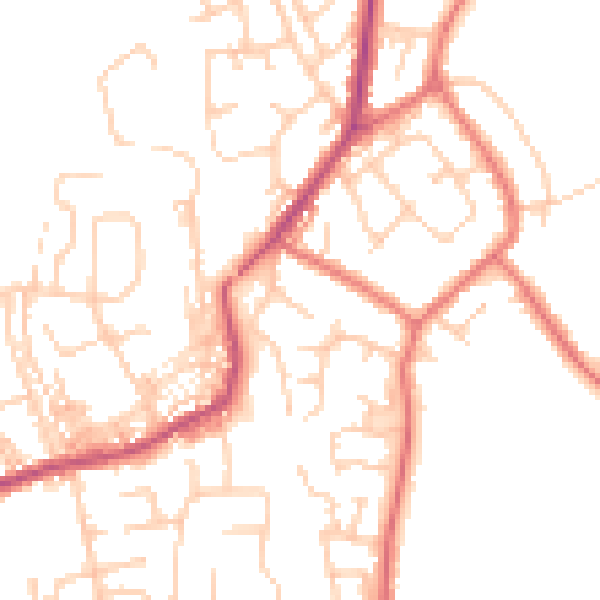 Daytime road noise heatmap for PR7 4QL