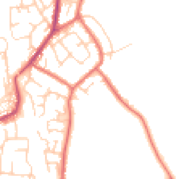 Daytime road noise heatmap for PR7 4QP