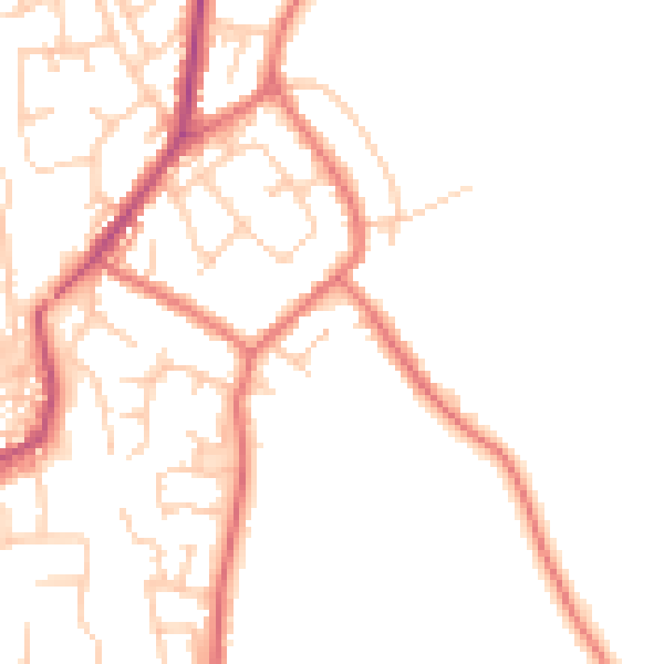 Daytime road noise heatmap for PR7 4QZ