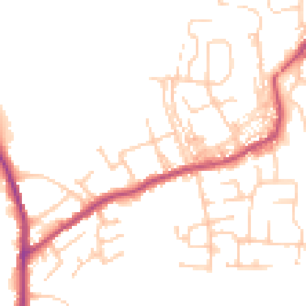 Daytime road noise heatmap for PR7 5AB