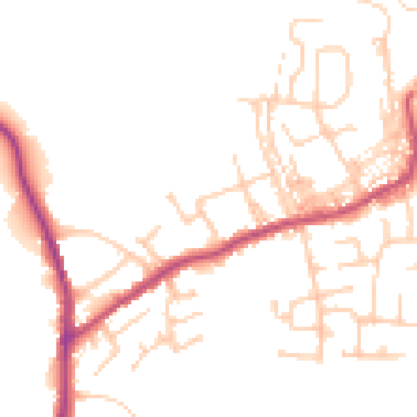 Daytime road noise heatmap for PR7 5AD