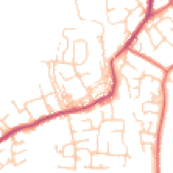 Daytime road noise heatmap for PR7 5AU