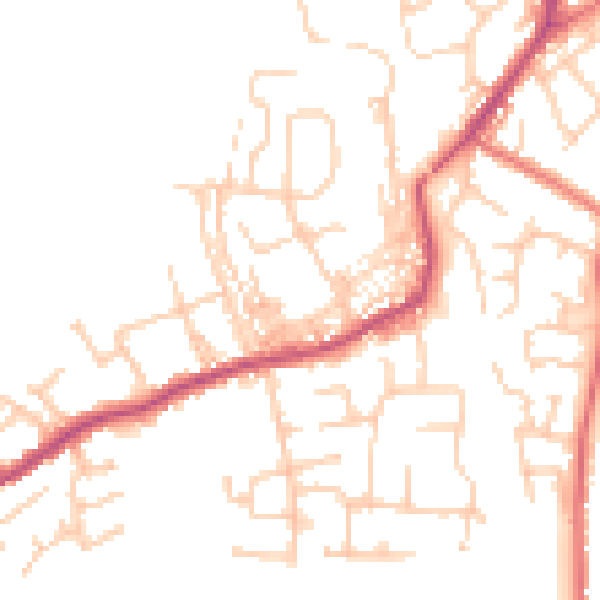 Daytime road noise heatmap for PR7 5AY