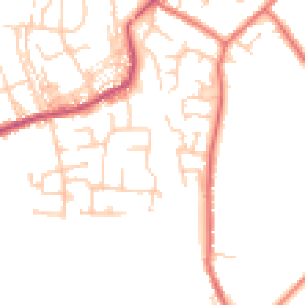 Daytime road noise heatmap for PR7 5BE