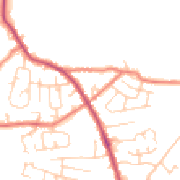 Daytime road noise heatmap for PR7 5BF