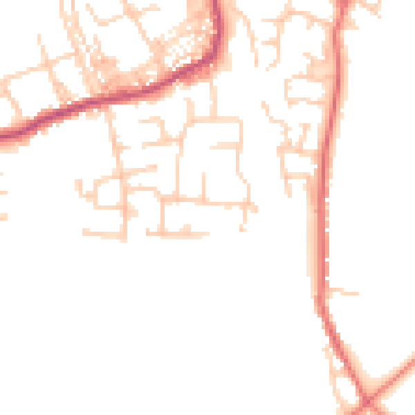 Daytime road noise heatmap for PR7 5BJ