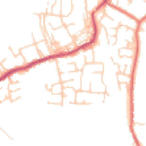 Daytime road noise heatmap for PR7 5BQ