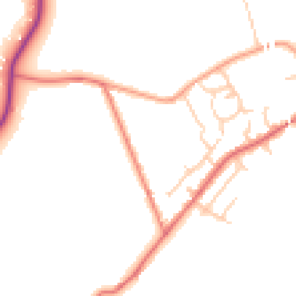 Daytime road noise heatmap for PR7 5BS