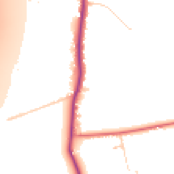 Daytime road noise heatmap for PR7 5DT