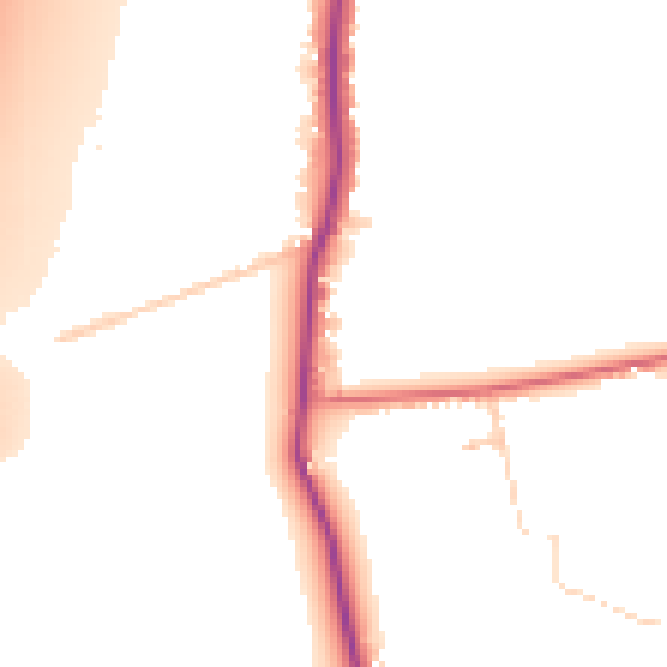 Daytime road noise heatmap for PR7 5DX