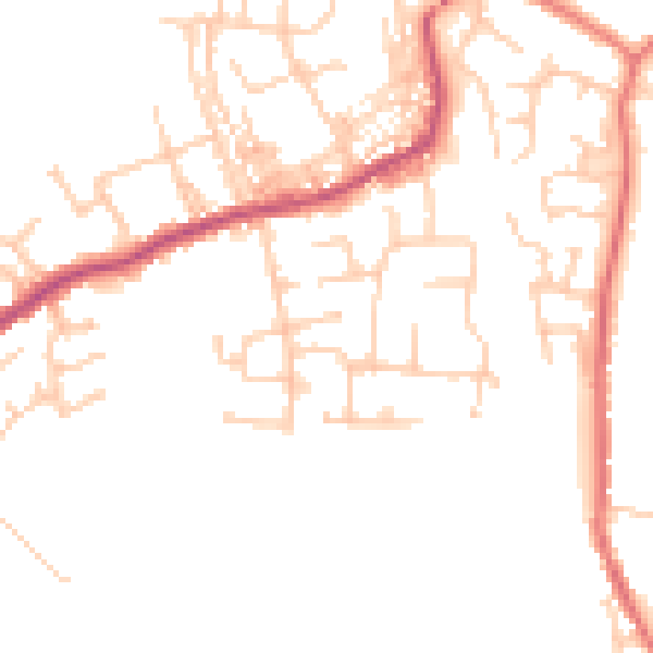Daytime road noise heatmap for PR7 5EN