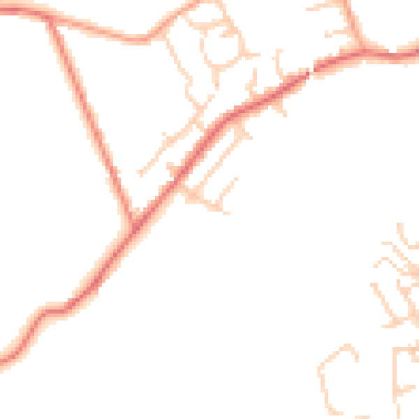 Daytime road noise heatmap for PR7 5EU