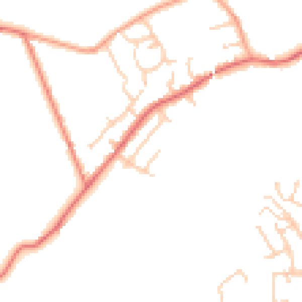 Daytime road noise heatmap for PR7 5EX